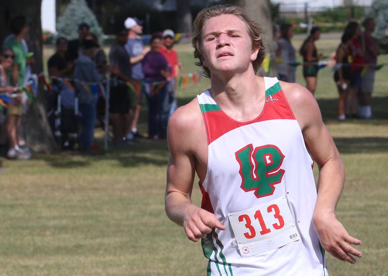 L-P's Braylin Bond runs in the Gary Coates Cross Country Invitational on Saturday, Sept. 14, 2024 Zearing Park in Princeton.