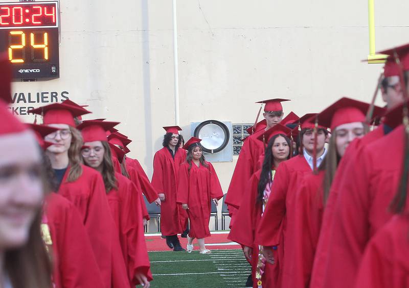 La Salle-Peru Township High School class of 2024 students enter in procession during the 126th annual commencement graduation ceremony on Thursday, May 16, 2024 in Howard Fellows Stadium.
