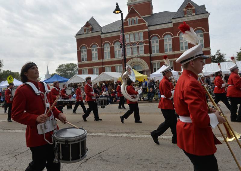 The Forreston High School Marching Band performs in the Harvest Time Parade, held during Oregon's Autumn on Parade festival on Sunday, Oct. 8, 2023.