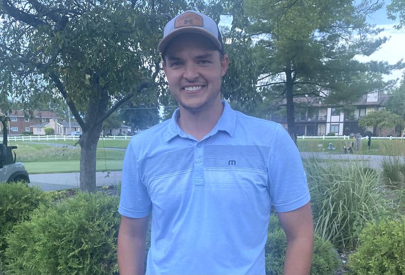 Baley Lehr stands out front of the Eastwood after winning the Berry Memorial Championship Flight title Sunday, July 14, 2024, in Streator.