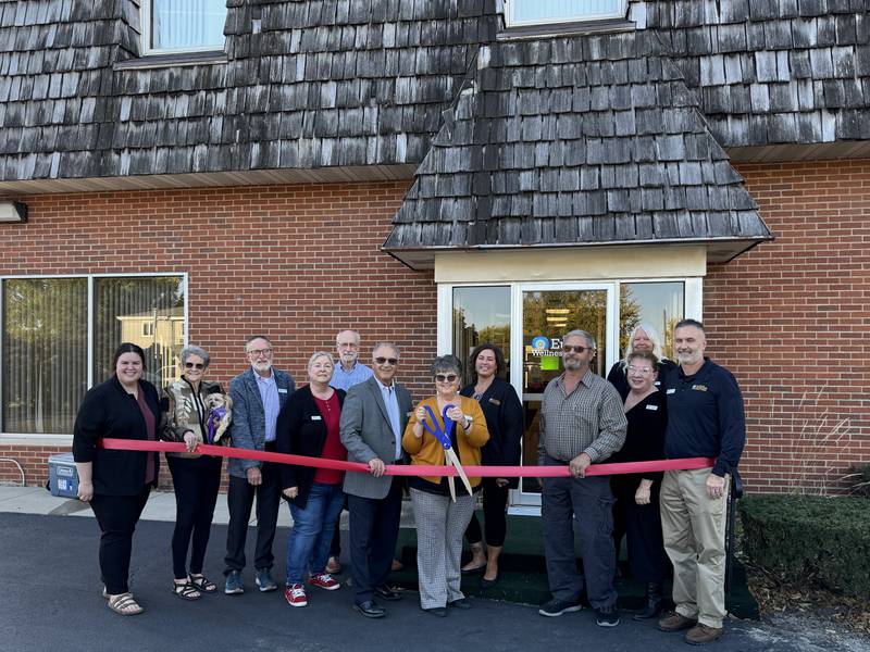 Members of the Grundy Eunoia Wellness Center Board, the Community Foundation of Grundy County, and the Grundy County Chamber of Commerce cut the ribbon to celebrate the Eunoia Wellness Center's open house.