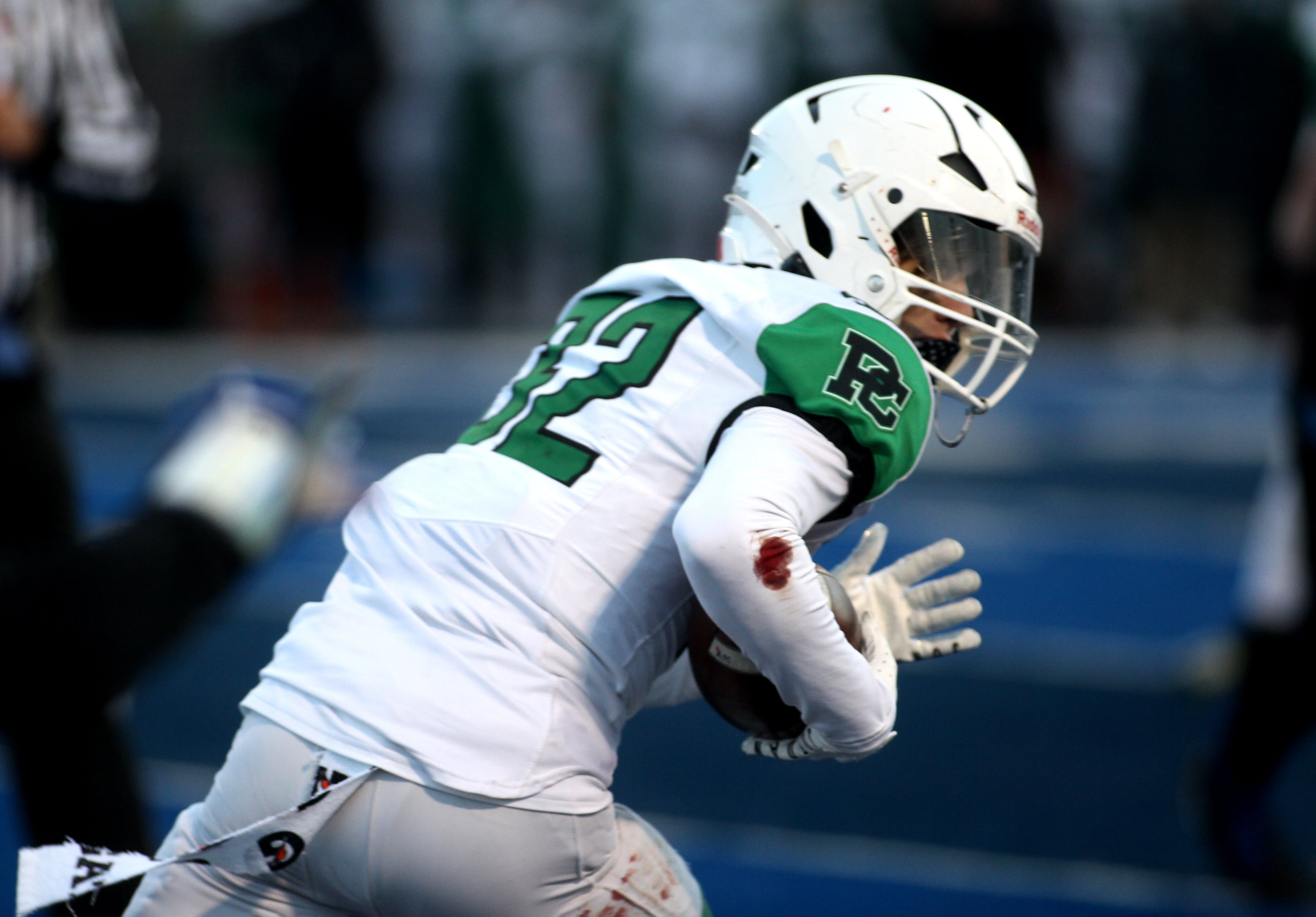 Providence’s Gavin Hagan gets a pick in the final minutes of their Class 4A semifinal game against St. Francis in Wheaton on Friday, Nov. 19. 2022.