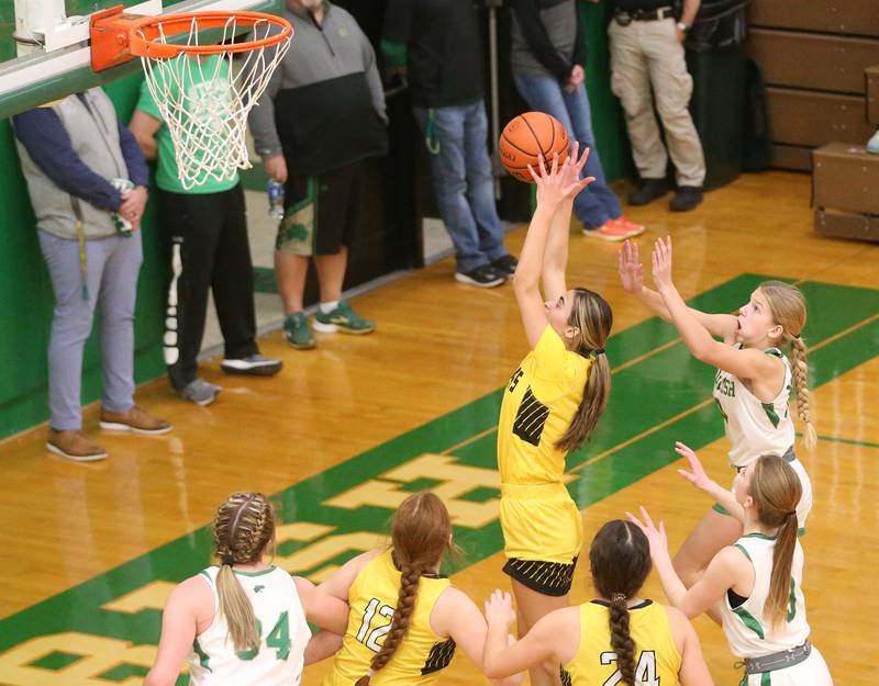 Putnam County's Ava Hatton eyes the hoop while playing Seneca on Thursday, Jan. 4, 2024 at Seneca High School.