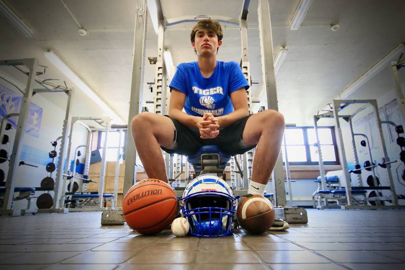 Noah LaPorte, a junior at Princeton, is always happy with a ball in his hands. The All-State football and basketball player, who also plays baseball, is the 2023-24 BCR Male Athlete of the Year.