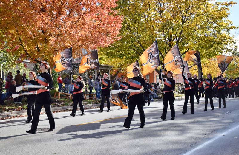 The DeKalb High School Marching Barbs and Color Guard participated in the Sycamore Pumpkin Festival Parade, held Sunday, Oct. 31, 2021.