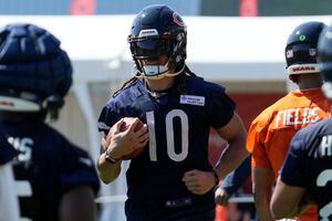 Tim Shaw during the Chicago Bears' summer training camp in Bourbonnais,  Ill., on Aug. 3, 2010. The former NFL linebacker announced on August 19  that he has ALS, amyotrophic lateral sclerosis. (Photo