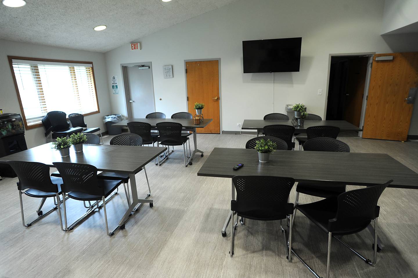 The dining area inside the New Directions Addiction Recovery facility at 14411 Kishwaukee Valley Road in Woodstock.  The nonprofit received almost $1 million in a grant from the county to open a new facility to further its addiction recovery efforts.