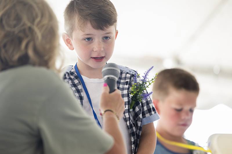 Trey Herndon, 4, is interviewed Thursday, June 13, 2024  for the Little Mister title at Polo’s Town and Country Days.