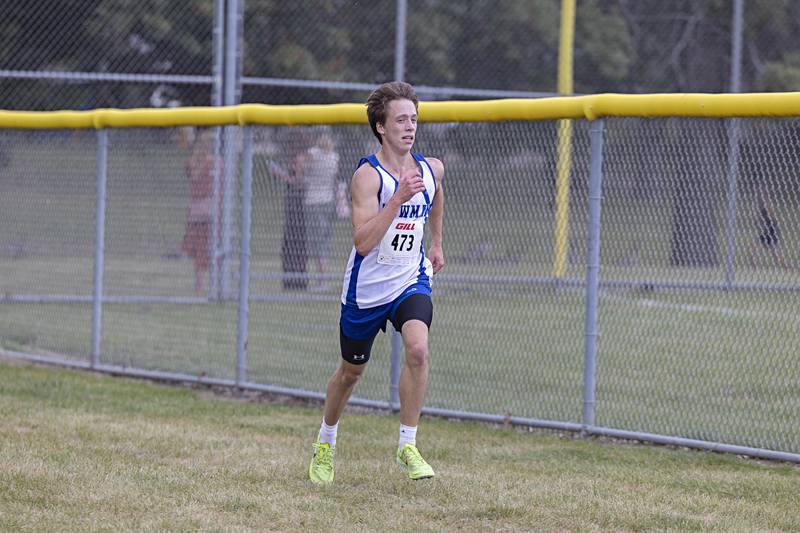 Newman’s Wyatt Widolff comes in 12th Tuesday, Sept. 12, 2023 during the Twin Cities Cross Country Meet at Centennial Park in Rock Falls.