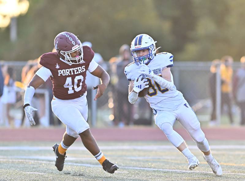 Wheaton North's Deon Moore in action during a non-conference game against Lockport on Friday, Sep 06, 2024 at Lockport. (Dean Reid for Shaw Local News Network)