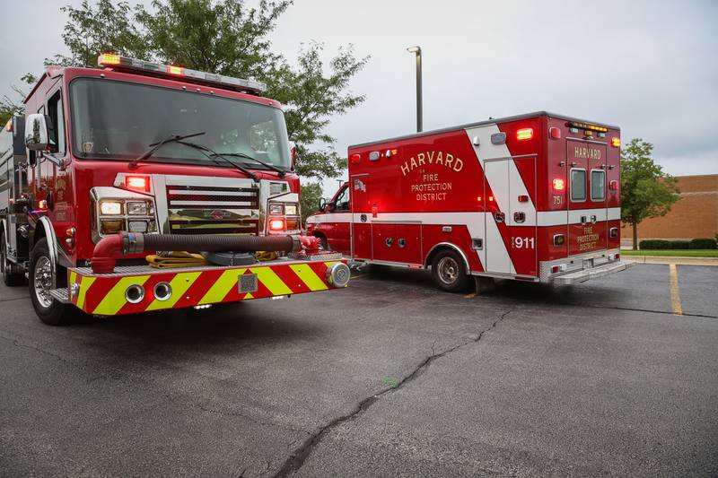 A woman suffered minor injuries after crashing her vehicle into the First National Bank of Omaha in Woodstock Sunday night, Aug. 14, 2022.