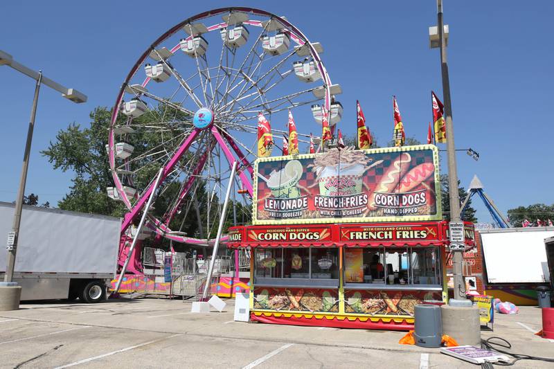 North American Midway Entertainment has begun set up on the carnival in this Shaw Local file photo Thursday, Aug. 24, 2023, in preparation for the weekend’s DeKalb Corn Fest.