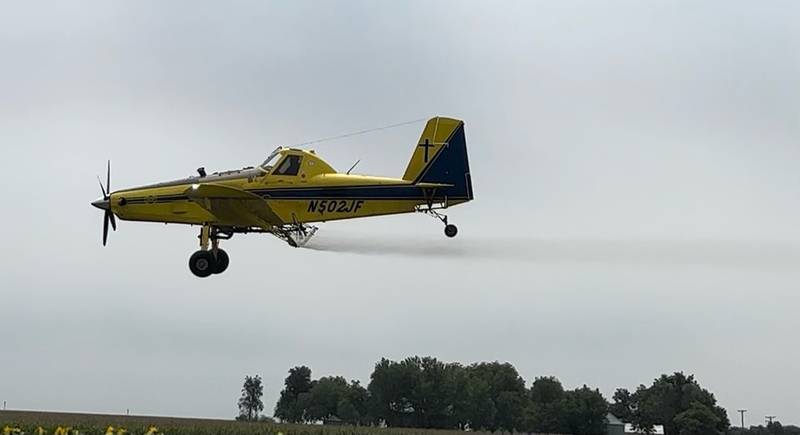 There have been planes applying fungicide and micro nutrient foliar feeding to some of the corn fields in La Salle County, there will be fungicide applications on soybean fields also.