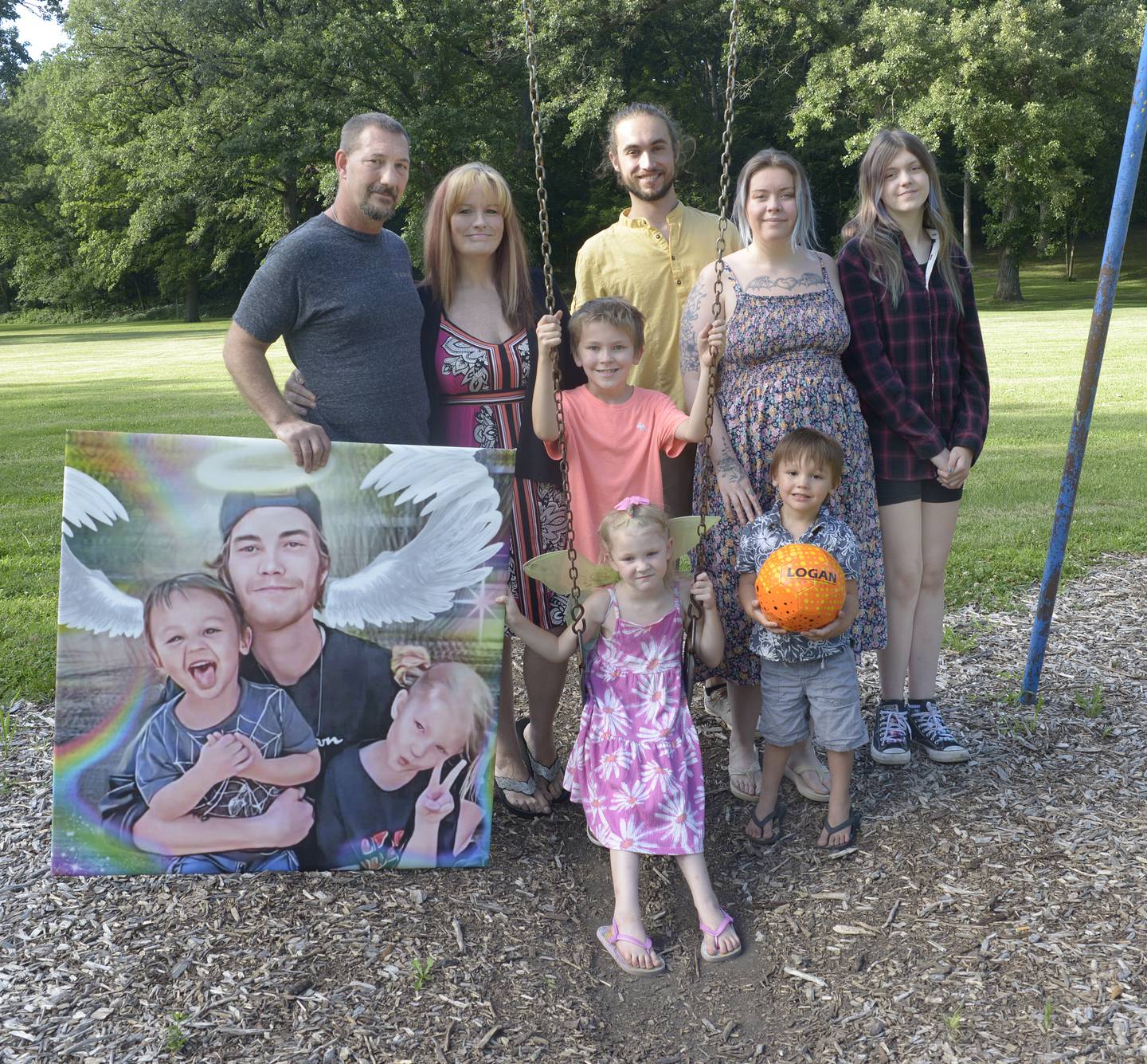 L-R Buckey Crank, Melissa Crank , Zayden Boyer, Will Veach, Caitlin Veach, Aubree Goralczyk. Front Kaibrey Crank and Kaison Crank.