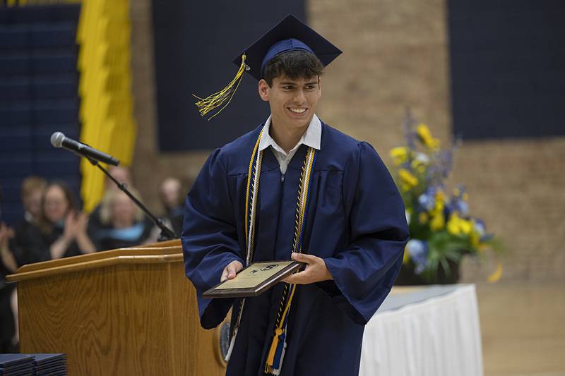 Owen Anderson received the Math department award Friday, May 24, 2024 the Sterling High School graduation.