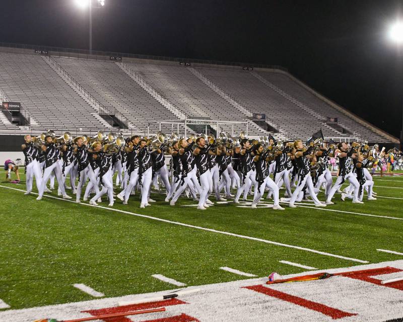 The Phantom Regiment out of Rockford, Illinois, performs during the Drum Corps International Midwest Classic on Saturday, July 13, 2024, at Northern Illinois University Huskie Stadium in DeKalb.