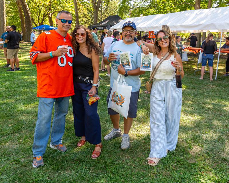 From Left Vince and Becky Trejo and Cesar and Damaris Hanzales at the Berywn Brewfest. Sept 14, 2024 in Berwyn.