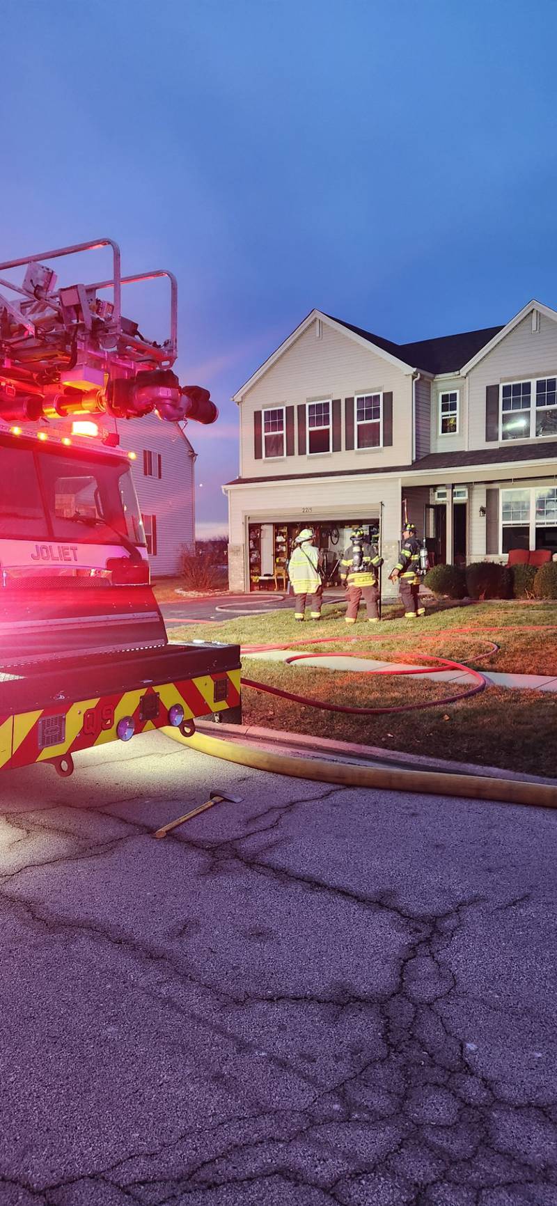 Joliet Fire Department responded to a two-story house fire in the 2200 Block of Blackberry Ridge Drive on the evening of Thursday, Feb. 7.