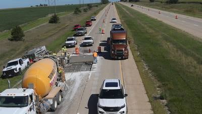 Photos: Pothole and patchwork begins on I-39 south of Tonica