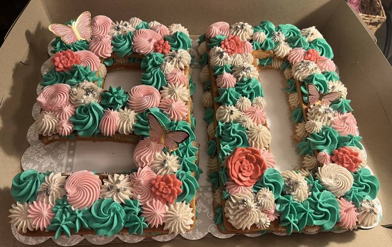 A 90th birthday cake created by Megan DiCaro of Springview Sweets and entered for the Greatest Baker Critic's Choice award.