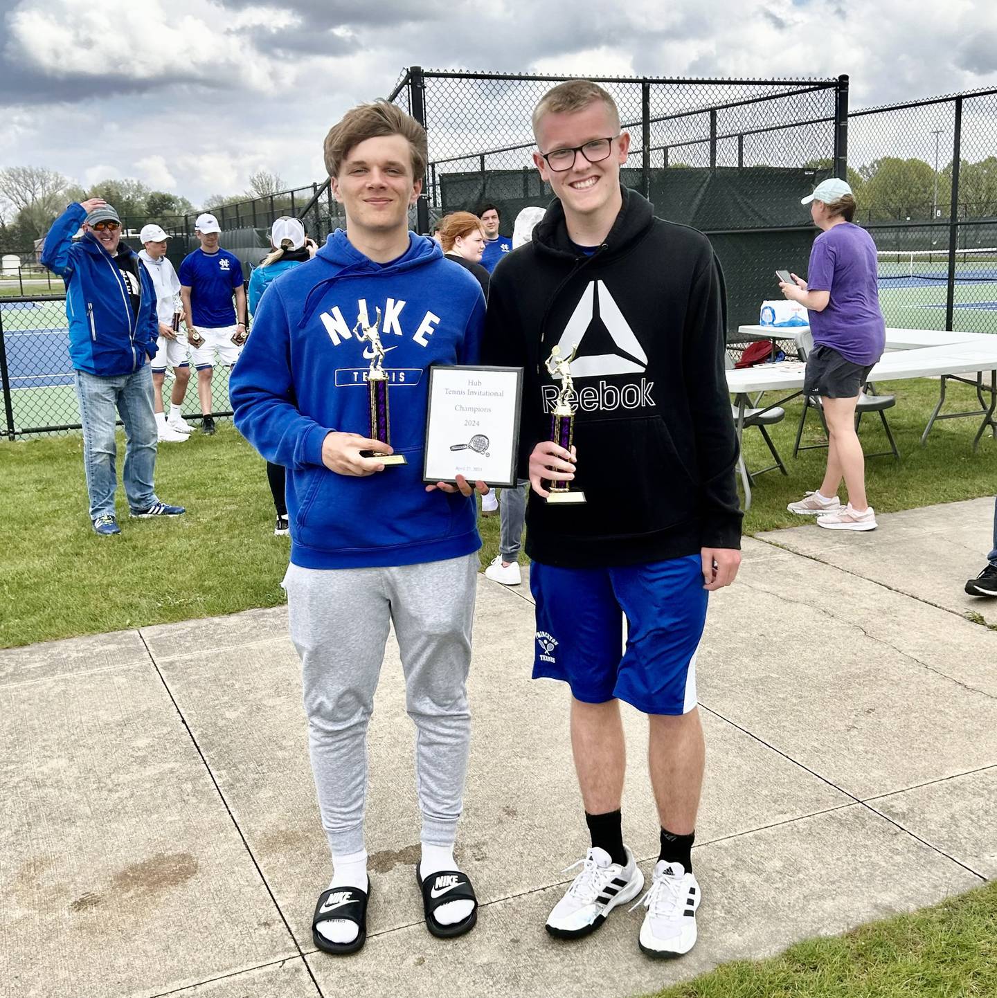 Josh Orwig (left) and Landon Davis went 14-1 at No. 3 doubles for the Tigers this season.