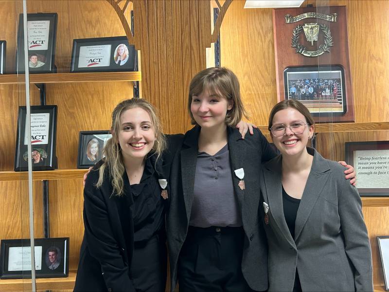 Molly Ewen, Sadie Johnson, Ava Wagner after they qualified for state.