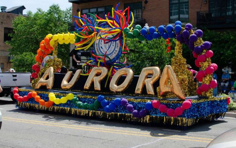 A past Aurora Pride Day float is shown. This year's event, including a pre-parade pancake breakfast and interfaith worship service, will begin at 8:30 a.m. Sunday, June 9, at New England Congregational Church, 406 W. Galena Blvd. in Aurora.