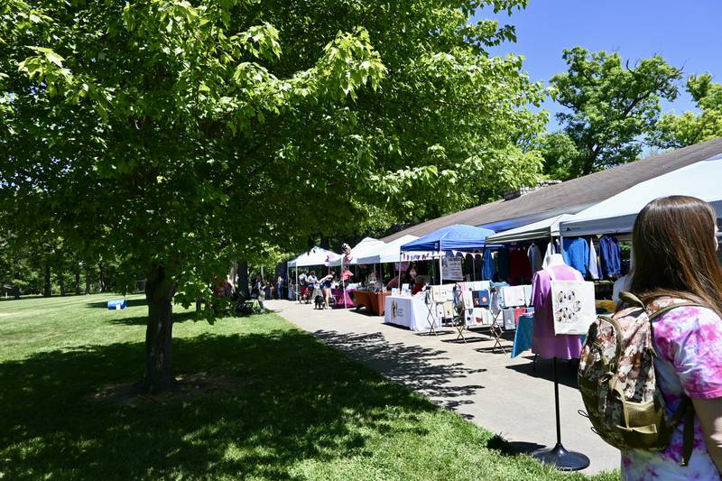 Vendors line up at Bark in the Park  at Lehigh Park in Oglesby, an event all about dogs, featuring vendors, photo opportunities and demonstrations.