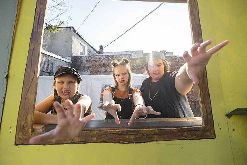 Zombies Alanna Witkowski (left) Christine Ayling and Morgan Ayling will scare up a good time for PACT’s rendition of “How to Hide Your Zombies” this weekend in Polo. Playing July 12-14, the performances will be at 7 p.m. at Louise Quick Park. Rain will move the show indoors next door.