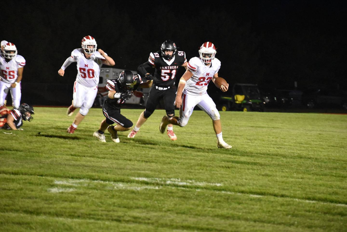 Morrison's Carson Strating runs with the ball during a Friday, Sept. 15, 2023 game with Erie-Prophetstown in Morrison.