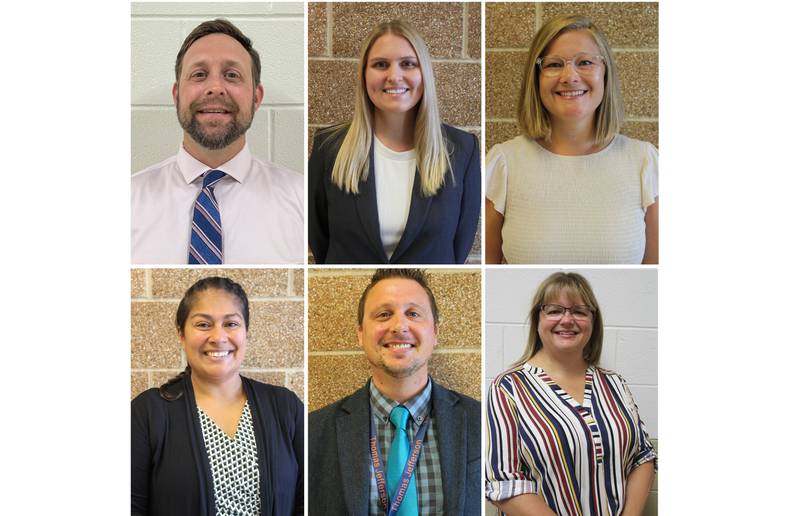 Plainfield Community Consolidated School District 202 has 14 new assistant principals for the 2023-2024 school year. Pictured top, from left, are Adam Bialon, Anne George, Jessica Heldt and, bottom, from left: Rebecca Hernandez, John Knobbe and April Mrozik.