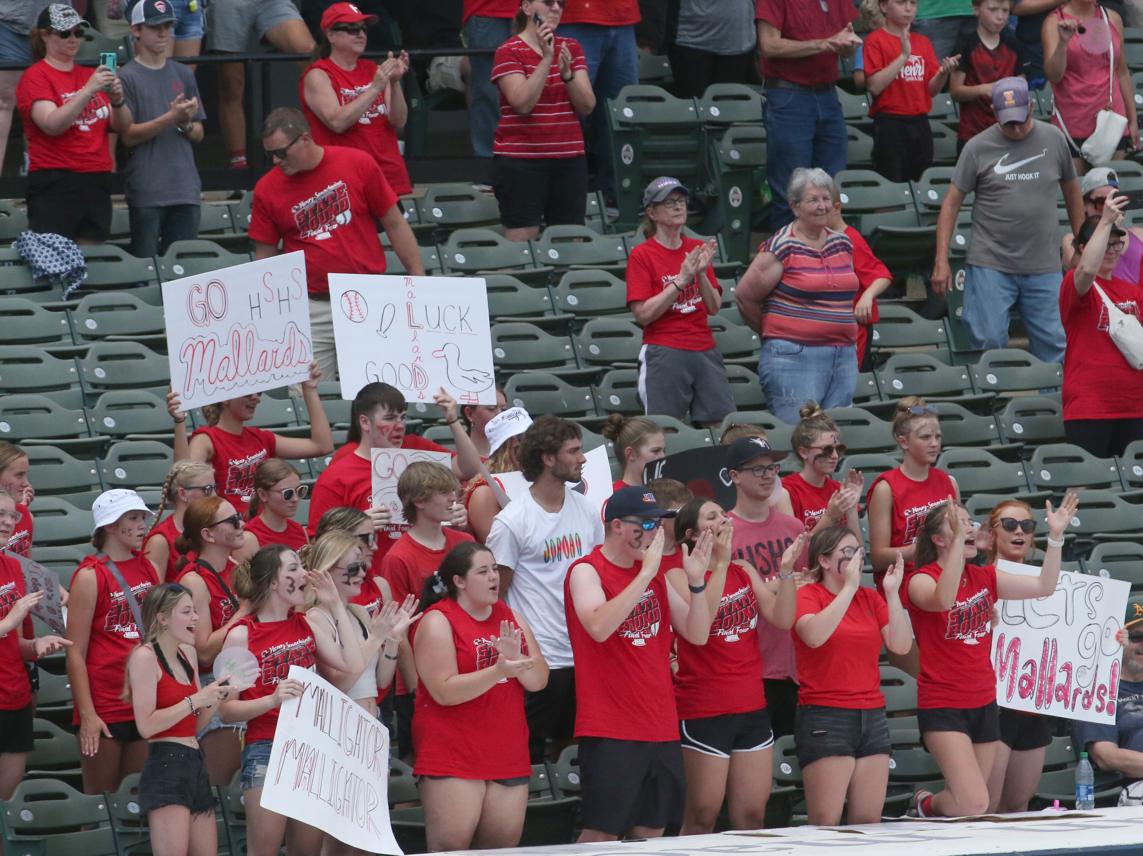 Henry-Senachwine fans cheer on their team during the Class 1A State semifinal game on Friday, June 2, 2023 at Dozer Park in Peoria. 