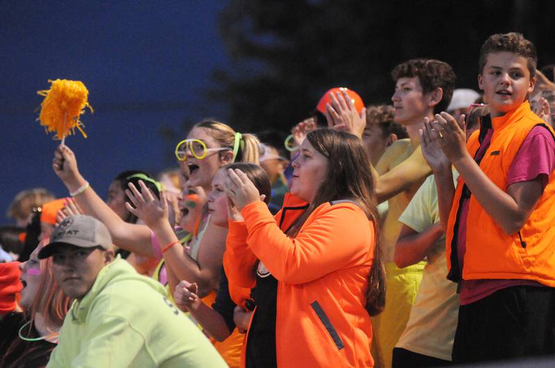 Seneca fans cheer during the game against Marquette at Gould Stadium on Friday, Sept. 13, 2024