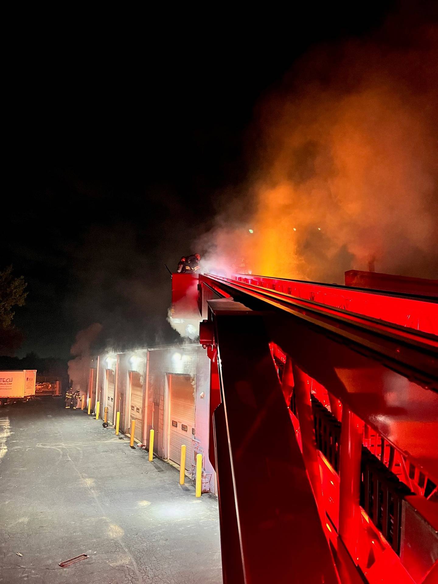 Firefighters work to extinguish the fire Wednesday, Sept. 13, 2023, in the 12500 block of Rhea Drive in unincorporated Plainfield.