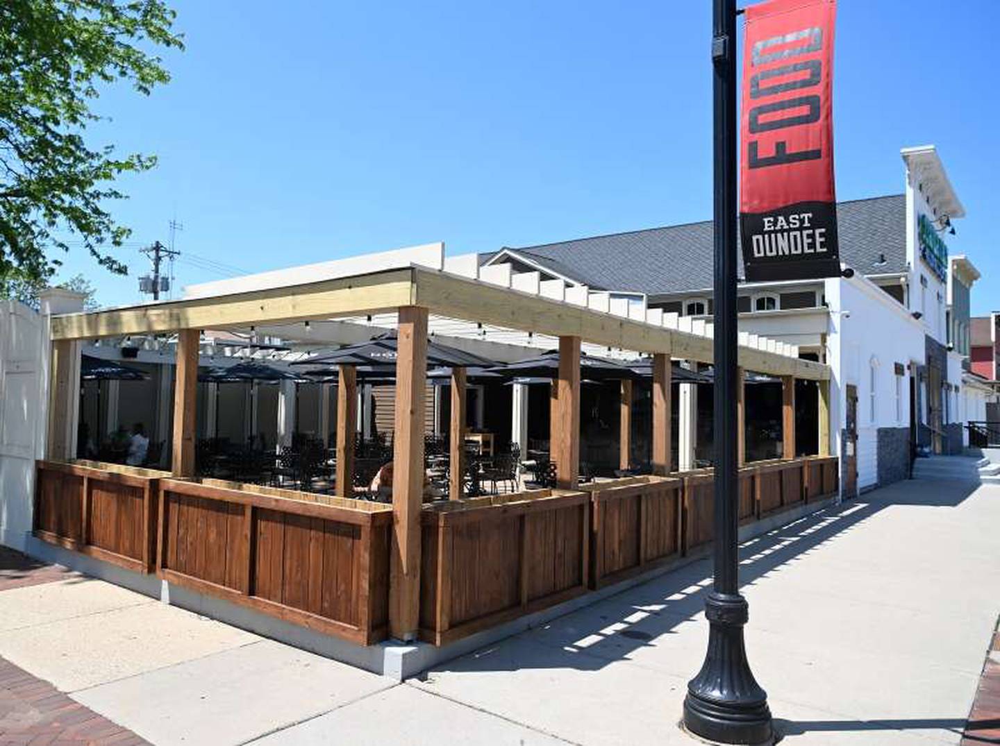 Tequila Val’s in downtown East Dundee features a large patio.