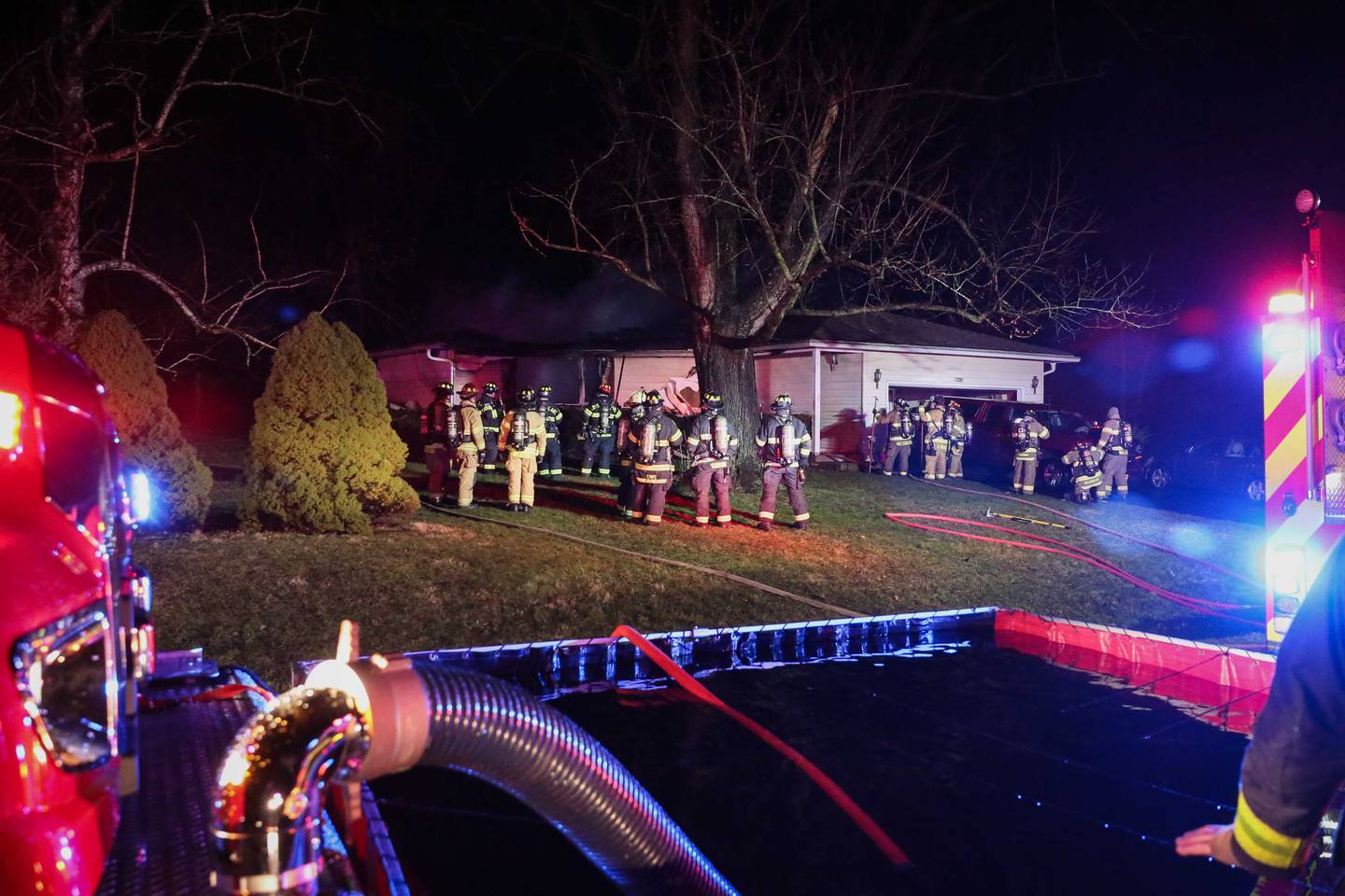 Two adult residents, a cat and a dog died Tuesday morning in a house fire near Union, Marengo Fire and Rescue Districts reports.