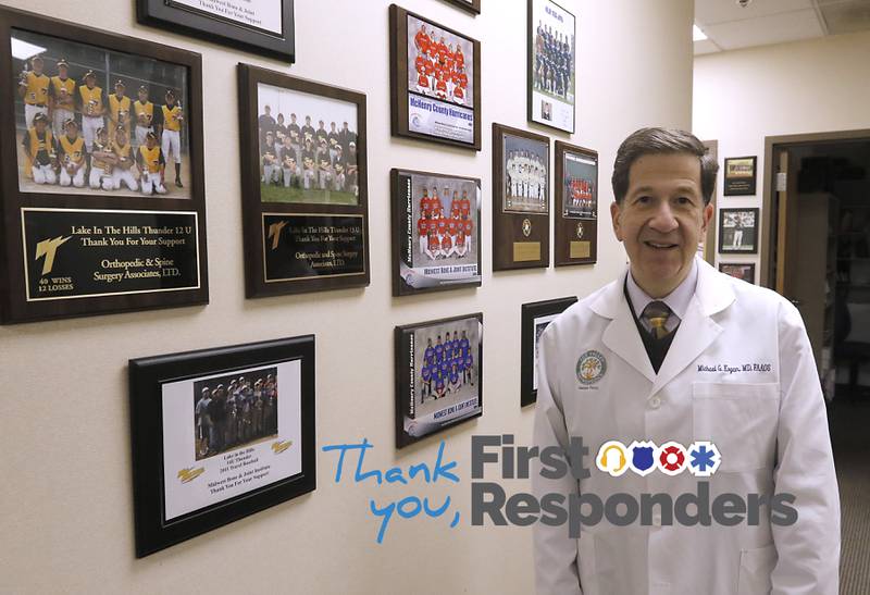 Dr. Michael Kogan, from Fox Valley Orthopedics, has worked the sideline at Jacobs football games for 28 seasons.