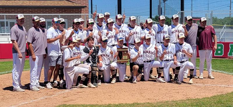 The Morris baseball team defeated Ottawa 10-0 in five innings on Saturday to win the championship of the Class 3A la Salle-Peru Regional.