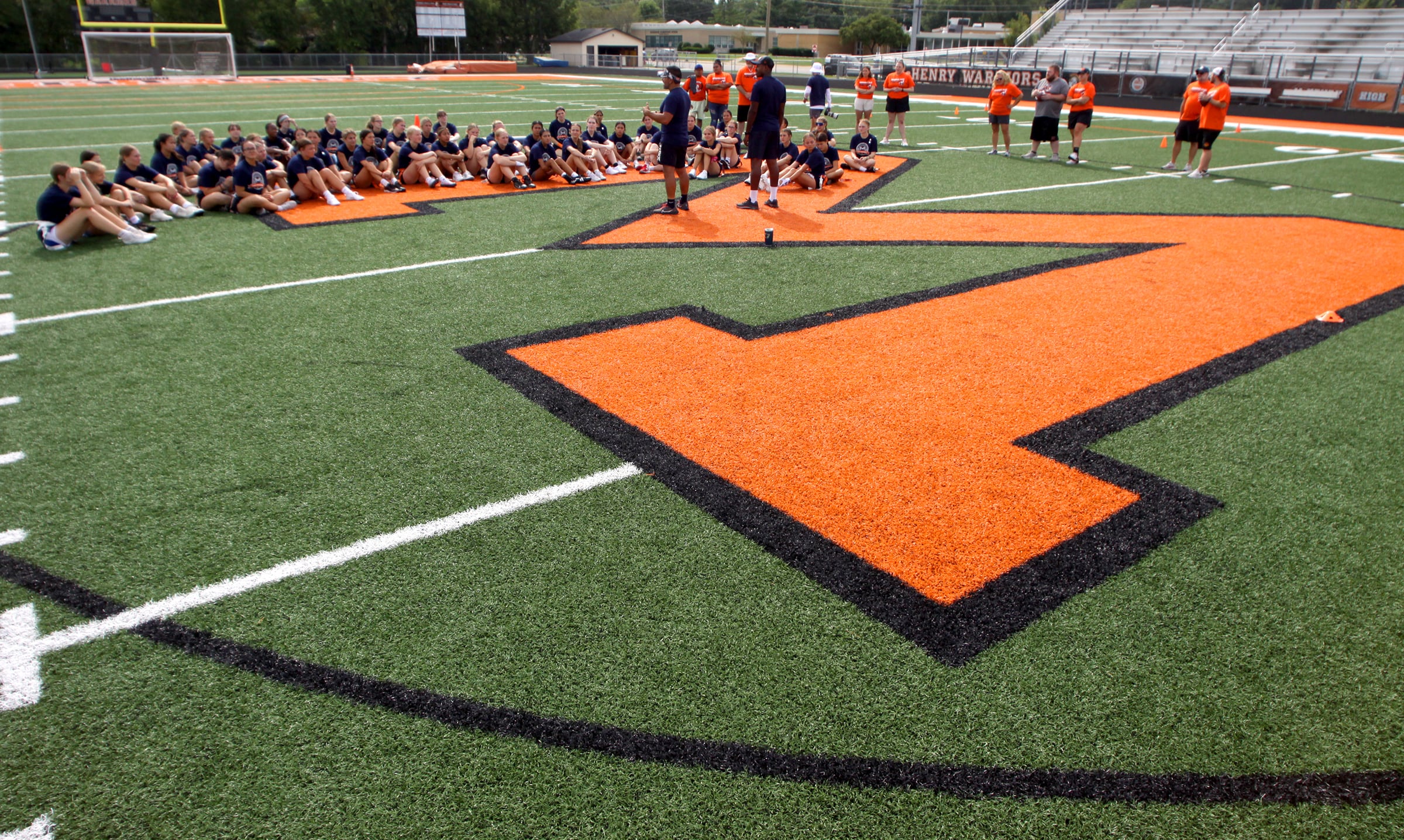 The Chicago Bears and McHenry Community High School hosted a flag football clinic at McCracken Field Wednesday.