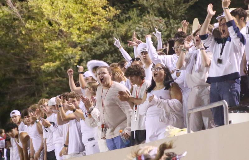 Cavalier fans react after scoring a touchdown against Plano on Friday, Sept. 15, 2023 at Howard Fellows Stadium.