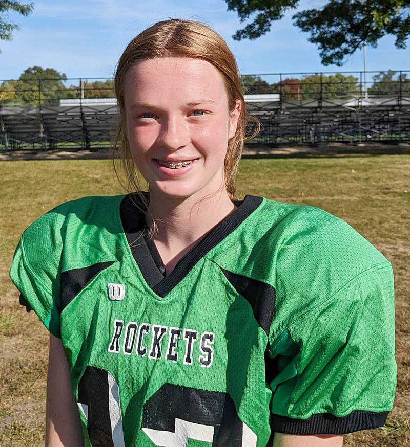 Rock Falls freshman football player Ryleigh Eriks