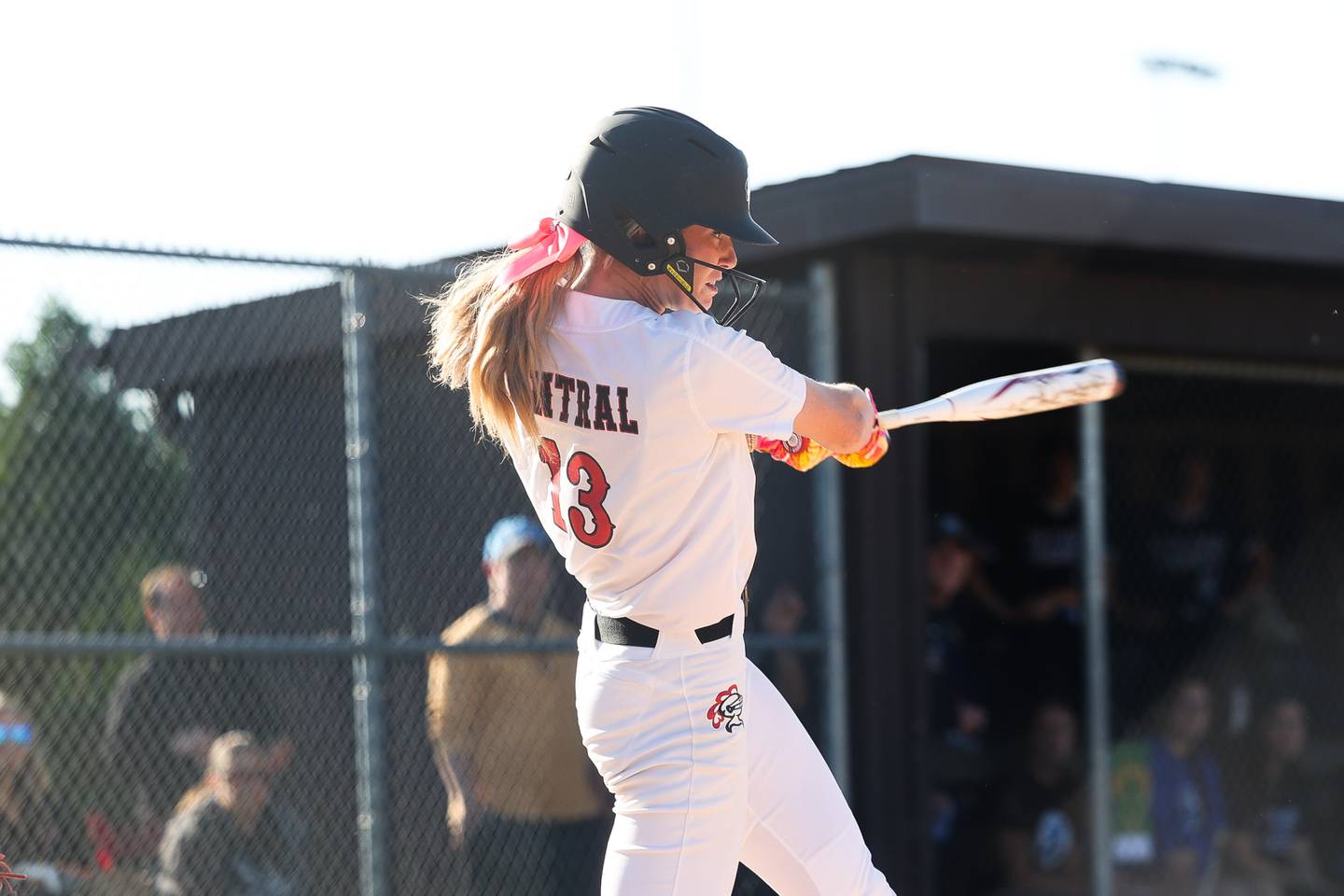 Lincoln-Way Central’s Lisabella Dimitrijevic connects for a single against Lincoln-Way East in the Class 4A Lincoln-Way Central Sectional semifinal on Wednesday, May 29, 2024 in New Lenox.