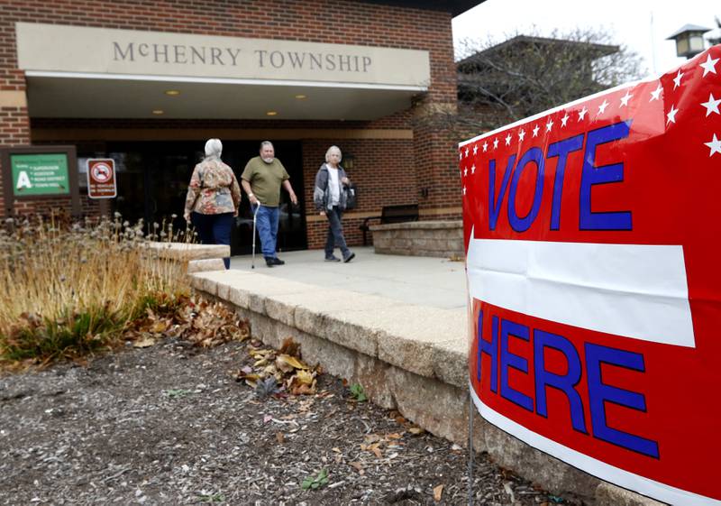 Voters enter the McHenry Township building, 3703 N. Richmond Road in Johnsburg, on Friday, Nov. 4, 2022, during early voting. The polls will be open on Election Day from 6 a.m. to 7 p.m.