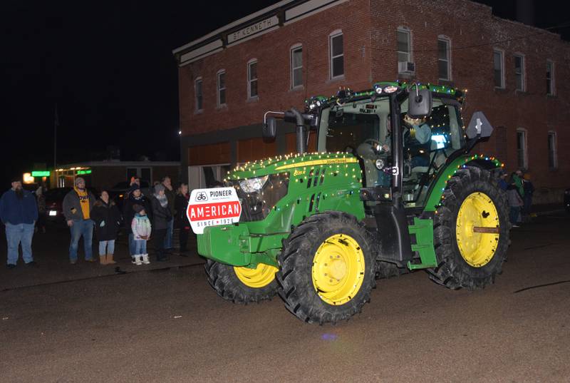 A decorated tractor was one of the entries in the Erie Hometown Holidays Lighted Parade on Saturday, Dec. 2, 2023.