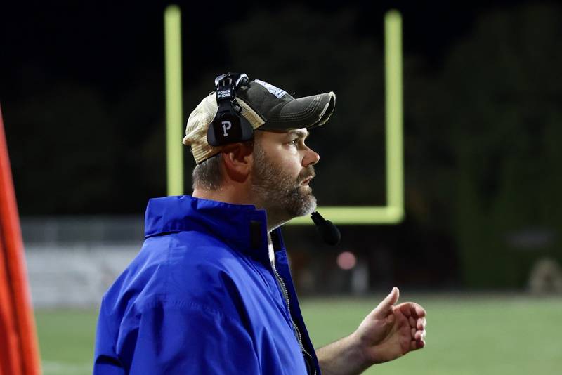 Princeton coach Ryan Pearson recorded his 100th career win with Friday's 57-20 win over Mercer County at Bryant Field.