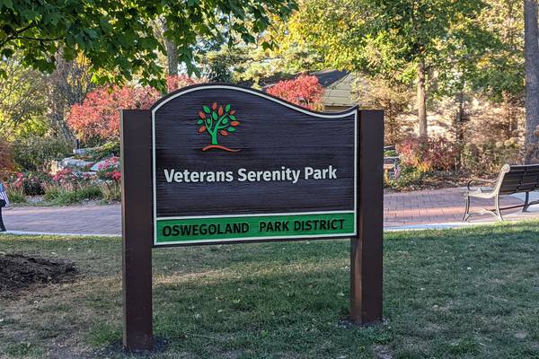 Vandals spray paint portion of Veterans Serenity Park in Oswego