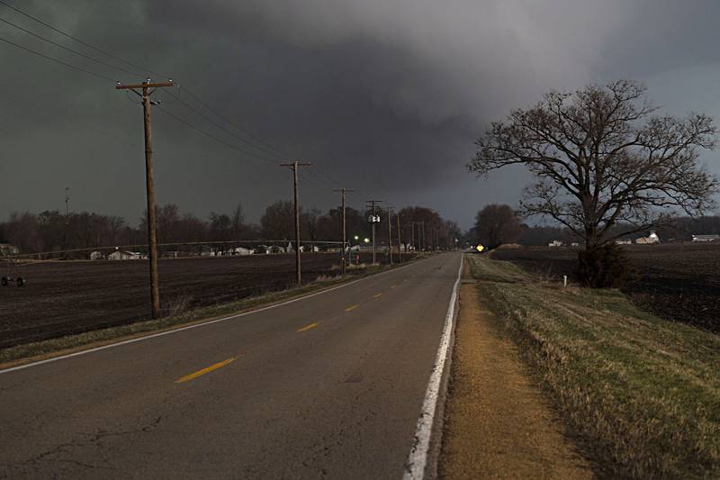 A storm front moves over Nelson Friday, March 31, 2023 as the Sauk Valley was hit by rain, hail and strong winds.