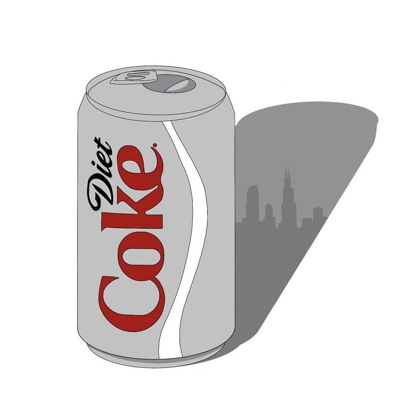 Wyatt made this work for an aunt who “is addicted to Diet Coke and lives in Chicago.”