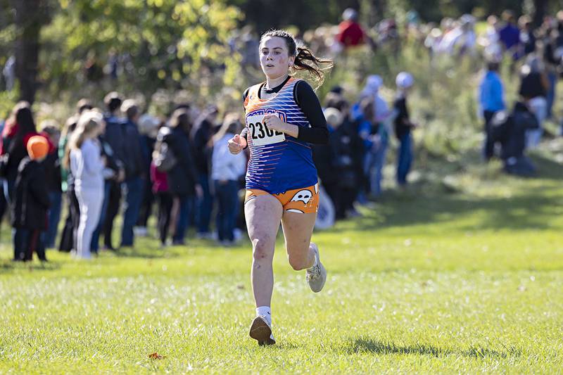 Eastland’s Skyler Hartman runs in the 50th Amboy Columbus Day Cross Country Invite Monday, Oct. 9, 2023.