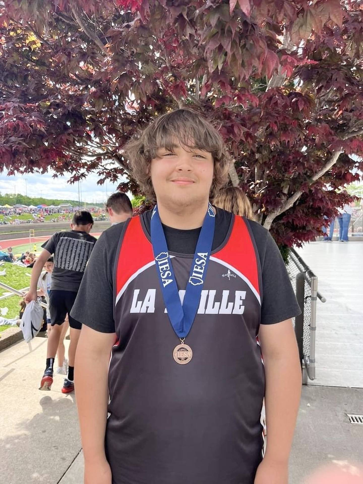 LaMoille eighth-grader Gage Spangler, landed a third-place medal in discus. He was 25th in shot.